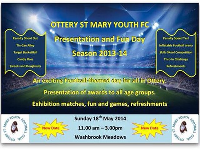 Presentation Day and Fun Day at Ottery FC - New date 18th May 2014 image