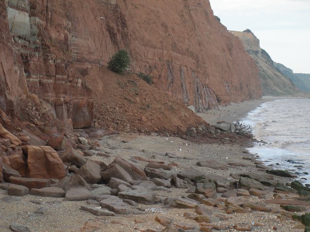 Further landslide at the Ham in Sidmouth... but people still risking their lives... image