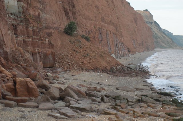 Further landslide at the Ham in Sidmouth... but people still risking their lives... image