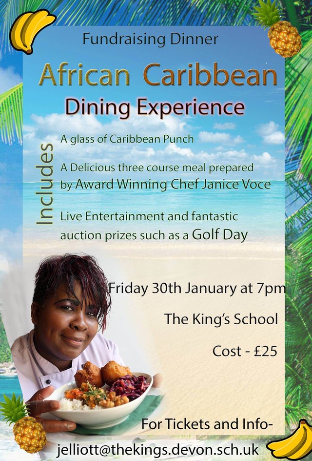 African Caribbean dining experience. image