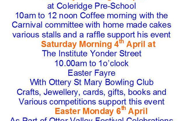 Final reminder of Easter Monday Activities image