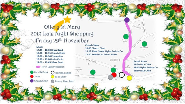 Ottery St Mary Christmas Lights switch on and Late night shopping 2019 image