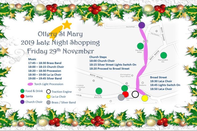 Ottery St Mary Christmas Lights switch on and Late night shopping 2019 image